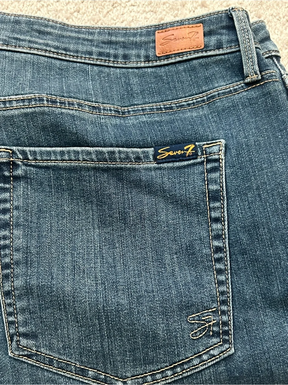 Seven7 Women's Dark Blue Straight Leg Jeans